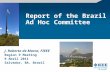 Report of the Brazil Ad Hoc Committee J. Roberto de Marca, FIEEE Region 9 Meeting 9 Abril 2011 Salvador, BA, Brazil.