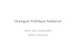 Dialogue Politique National Wim Van Lerberghe WHO, Geneva.