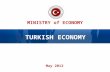 MINISTRY of ECONOMY TURKISH ECONOMY May 2012. Annual Economic Growth Rates (2002-2011) 2 Source: TURKSTAT Real GDP Growth (%) May 2012 Ministry of Economy.