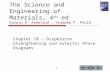 1 1 The Science and Engineering of Materials, 4 th ed Donald R. Askeland – Pradeep P. Phulé Chapter 10 – Dispersion Strengthening and Eutectic Phase Diagrams.