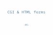 CGI & HTML forms -05-. CGI Common Gateway Interface  A web server is only a pipe between user-agents  and content – it does not generate content.