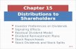 Distributions to Shareholders Chapter 15  Investor Preferences on Dividends  Signaling Effects  Residual Dividend Model  Dividend Reinvestment Plans.