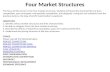 Four Market Structures The focus of this lecture is the four market structures. Students will learn the characteristics of pure competition, pure monopoly,
