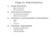 Chap 13. Plant Nutrition 1.Plant Nutrients  Macronutrients  Micronutrients 2.Chemical Fertilizers  Commercial Analysis  Elemental Analysis 3.Fertilizer.