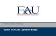 Florida Atlantic University Update on 2012-13 Legislative Budget.