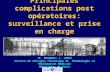 JF. REGNARD; C. LORUT Service de Chirugie thoracique et Pneumologie et Réanimation Médicale Hôtel-Dieu de Paris Principales complications post opératoires: