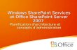 Windows SharePoint Services et Office SharePoint Server 2007 Planification darchitecture et concepts dadministration.