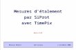 1 Mesures détalement Mesures détalement par SiProt avec TimePix CEA Saclay Réunion RESIST 3 novembre 2008 David ATTIÉ