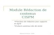Rédaction de contenus - CISPM1 Module Rédaction de contenus CISPM Principes de rédaction pour supports en ligne Ecriture contenus site de vente.