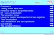 © Boardworks Ltd 2003 Grammar Menu Commands Talking about the future Reflexive verbs in the perfect tense En + present participle The imperfect tense Using.