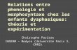 Relations entre phonologie et morphosyntaxe chez les enfants dysphasiques: théorie et expérimentation Christophe Parisse INSERM – Modyco (Université Paris.