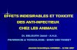 EFFETS INDESIRABLES ET TOXICITE DES ANTI-INFECTIEUX CHEZ LES ANIMAUX Dr. BELGUITH Jamel - A.H.U. PHARMACIE & TOXICOLOGIE - ENMV SIDI THABET Journée Scientifique.