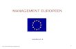 1 MANAGEMENT EUROPEEN ISEG 2007-2008 Marie-Josèphe Nuel COURS N° 3.