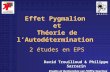 Effet Pygmalion et Théorie de lAutodétermination 2 études en EPS David Trouilloud & Philippe Sarrazin Etudes et Recherches sur lOffre Sportive UFR-APS.