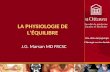LA PHYSIOLOGIE DE LÉQUILIBRE J.G. Marsan MD FRCSC.