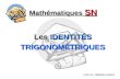 Mathématiques SN Les IDENTITÉS TRIGONOMÉTRIQUES Réalisé par : Sébastien Lachance.