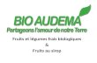 Bio Audema (Logo) Fruits et légumes frais biologiques & Fruits au sirop.