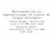 1 Multimodalité et apprentissage en classe de langue étrangère Peter Griggs, Université Lyon 2 et UMR 5191 ICAR Nathalie Blanc, Université Lyon 1 et UMR.