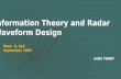 Information Theory and Radar Waveform Design Mark R. bell September 1993 Sofia FENNI.