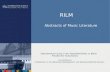 RILM Abstracts of Music Literature Datenbankschulung in der Staatsbibliothek zu Berlin Preußischer Kulturbesitz Lisa Goldmann - Praktikantin in der Abteilung.