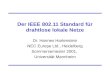 Der IEEE 802.11 Standard für drahtlose lokale Netze Dr. Hannes Hartenstein NEC Europe Ltd., Heidelberg Sommersemester 2001, Universität Mannheim.