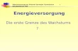 Wärmeversorgung Eduard-Spranger Gymnasium+ Schulzentrum Ost Energieversorgung Die erste Grenze des Wachstums ?
