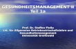 GESUNDHEITSMANAGEMENT II Teil 1a Prof. Dr. Steffen Fleßa Lst. für Allgemeine Betriebswirtschaftslehre und Gesundheitsmanagement Universität Greifswald.