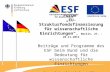 EUROPÄISCHE UNION Forum EU-Strukturfondsfinanzierung für wissenschaftliche Einrichtungen, Berlin, 27. - 28.11.2013 Beiträge und Programme des ESF beim.