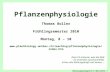 Pflanzenphysiologie 01 (1. März 2010) - 1 Titel Pflanzenphysiologie Thomas Boller Frühlingsemester 2010 Montag, 8 – 10 .
