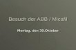 Besuch der ABB / Micafil Montag, den 30.Oktober. Ablauf des Besuchs Vorstellung der Firma durch den Geschäftsführer Vorstellung der Firma durch den Geschäftsführer.