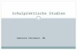 Schulpraktische Studien Gabriele Steinmair, MA. Herzlich willkommen! Praxiseinteilung Vorstellen der Praxispädagoginnen und der Studierenden Organisation.