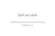 OOP mit JAVA Objektorientierte Programmierung Einführung.