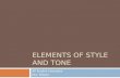 AP Lit. Elements of Style and Tone