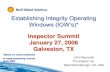 Establishing Integrity Operating Windows John Reynolds
