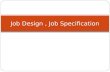 Job Design Job Description