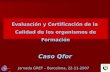 Jornada GREF – Barcelona, 22-11-2007 Evaluación y Certificación de la Calidad de los organismos de Formación Caso Qfor.