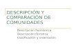 DESCRIPCIÓN Y COMPARACIÓN DE COMUNIDADES Descripción fisonómica Descripción florística Clasificación y ordenación.
