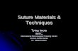 Suture Materials & Techniques