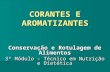 CORANTES E AROMATIZANTES Conservação e Rotulagem de Alimentos 3º Módulo – Técnico em Nutrição e Dietética Profª Flávia Guedes Corrêa.