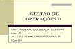 GESTÃO DE OPERAÇÕES II MRP – MATERIAL REQUIREMENT PLANNING ( cap 18) JIT – JUSTI IN TIME ( PRODUÇÃO ENXUTA) ( Cap 20)