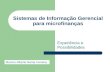Sistemas de Informação Gerencial para microfinanças Experiência e Possibilidades Marcos Alberto Neme Ferreira.