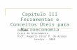 Capítulo III Ferramentas e Conceitos Úteis para Macroeconomia PRODEMA Curso de Nivelamento Prof. Rogério César P. de Araújo Janeiro - 2008.