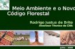 1 Julho – 2009 Rodrigo Justus de Brito Assessor Técnico da CNA Meio Ambiente e o Novo Código Florestal.