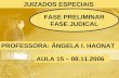 JUIZADOS ESPECIAIS FASE PRELIMINAR FASE JUDICAL PROFESSORA: ÂNGELA I. HAONAT AULA 15 – 08.11.2006.
