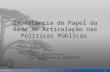 Importância do Papel da Rede de Articulação nas Políticas Públicas Dalva Franco Vice Presidente do CEDICA/RS.