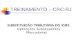 TREINAMENTO – CRC-RJ SUBSTITUIÇÃO TRIBUTÁRIA DO ICMS Operações Subsequentes - Mercadorias.