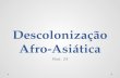 Descolonização Afro-Asiática Mod. 29. Fatores da Descolonização Enfraquecimento da Europa após a I Guerra Mundial. Crise de 1929 acentuou a crise europeia.