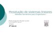 Resolução de sistemas lineares Métodos Numéricos para Engenharia I Pedro Augusto Munari Junior [munari@icmc.usp.br]