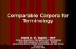 Comparable Corpora for Terminology Stella E. O. Tagnin - USP Corpus Linguistics, Translation and Terminology New Technologies in Translation - CAPES Universitat.