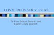 LOS VERBOS SER Y ESTAR St. Pius School Seventh and Eighth Grade Spanish.
